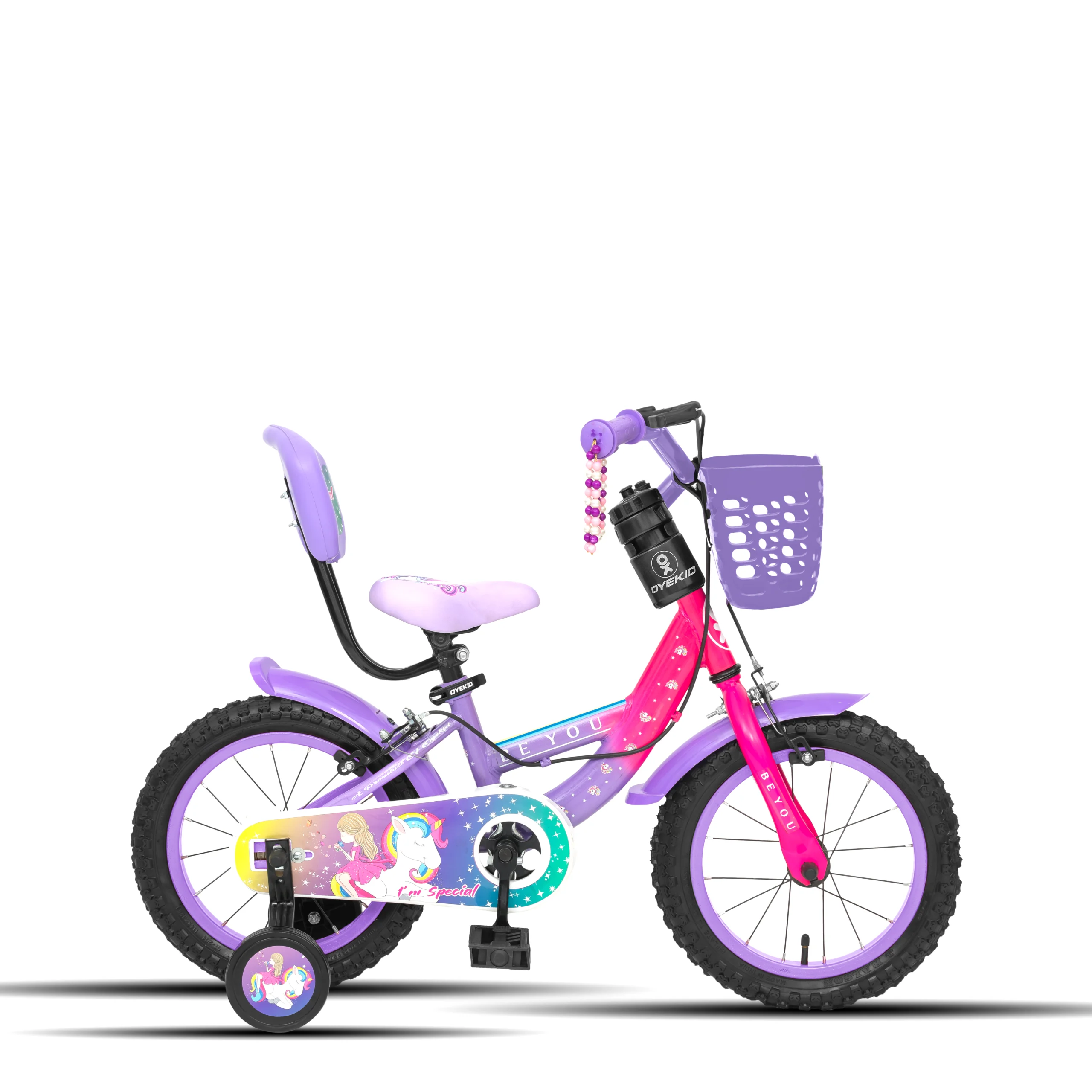 Be-You 14T Premium Kids Cycle with Stylish Grip Pearls