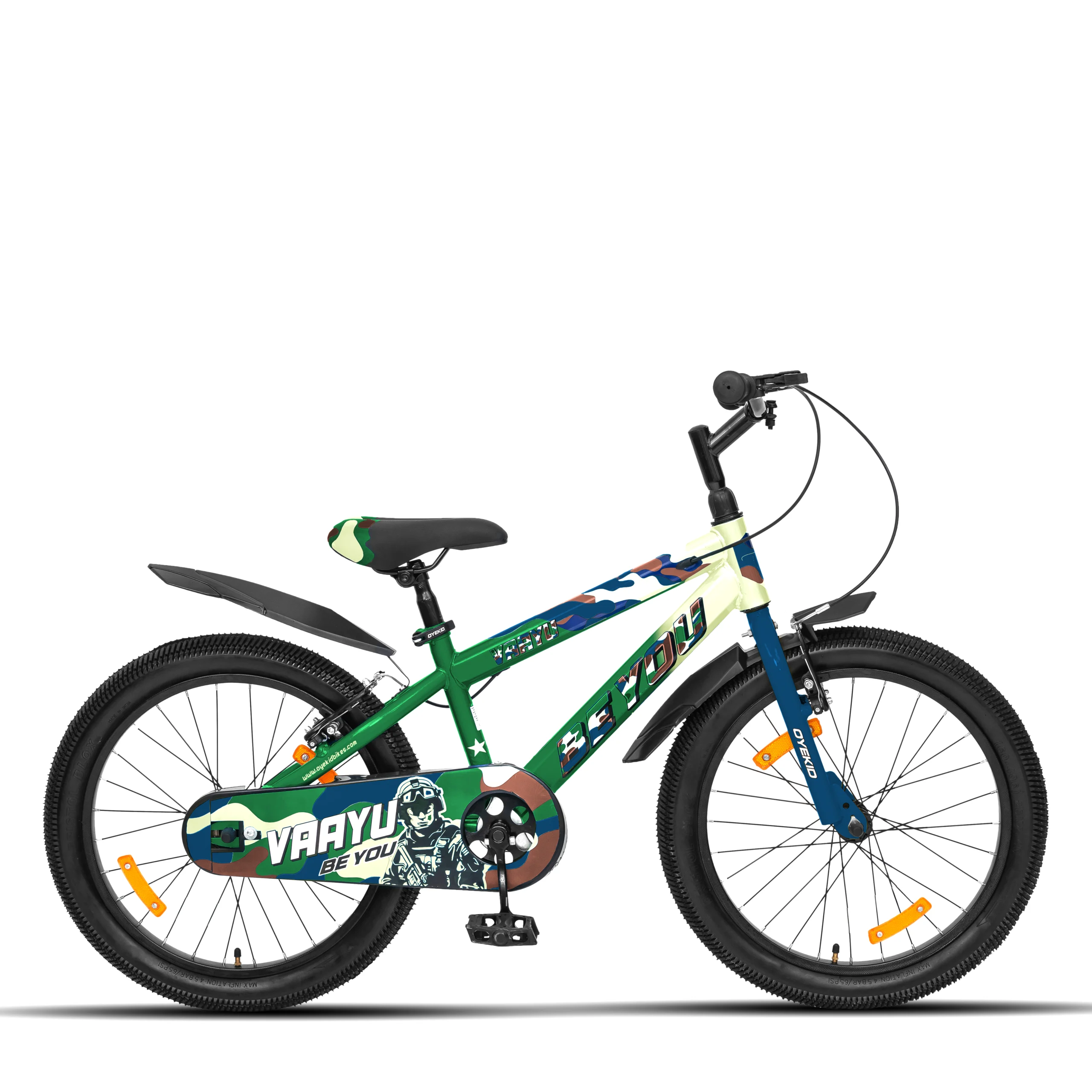 Vaayu 20T Cycle for Kids with Soldiers Inspired Theme Colors - RIGID