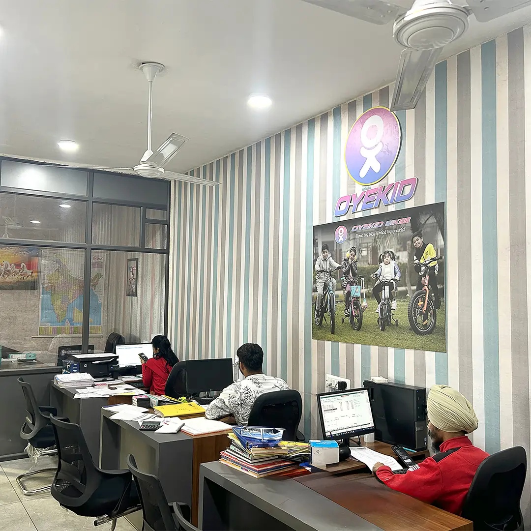 OyeKid Bikes team in Ludhiana Punjab manufacturing premium kids bicycles